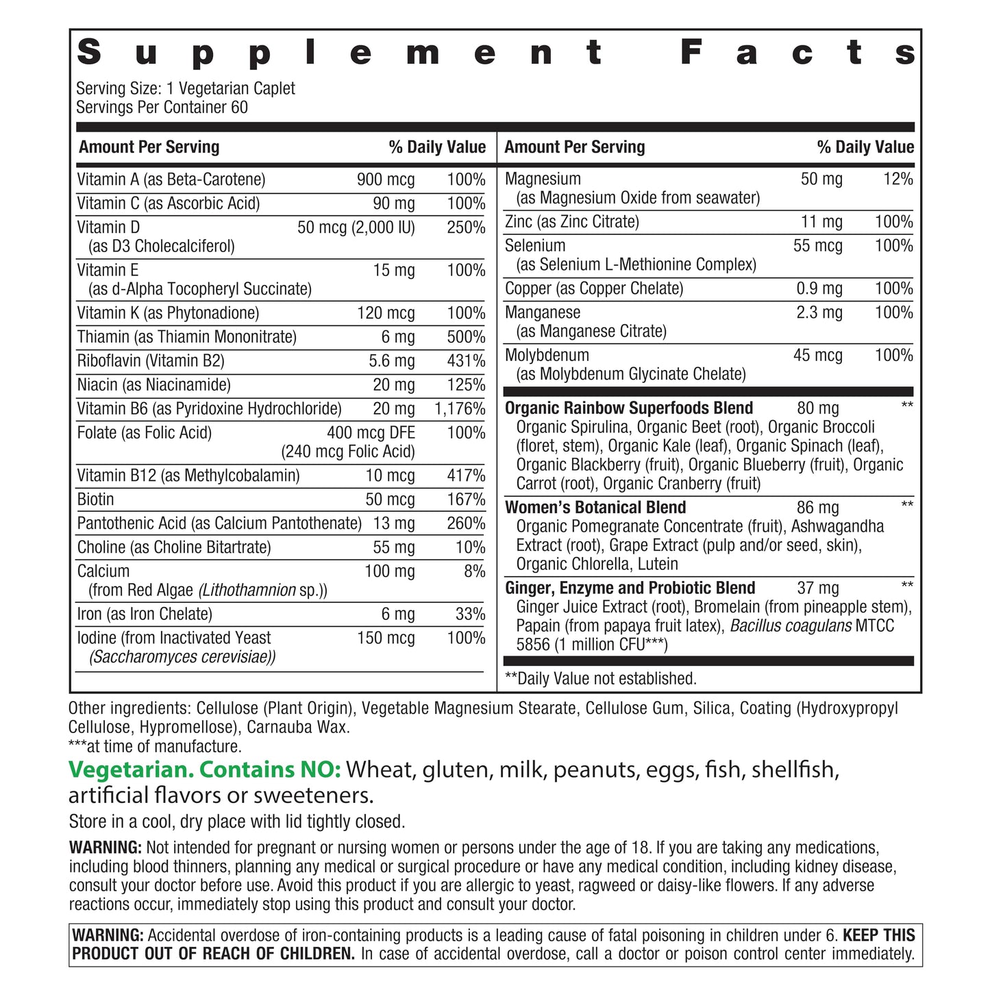 Rainbow Light Certified Womens Multivitamin, Multivitamin Supplement, 120 Caps (Pack May Vary)