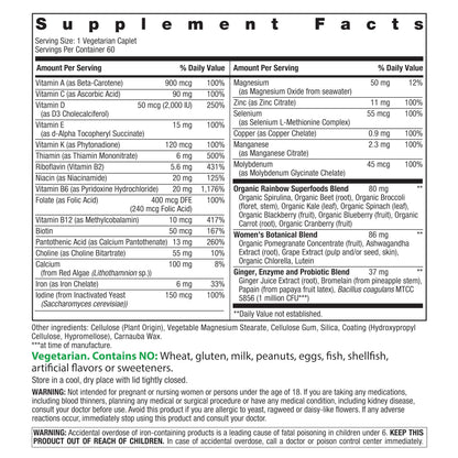 Rainbow Light Certified Womens Multivitamin, Multivitamin Supplement, 120 Caps (Pack May Vary)