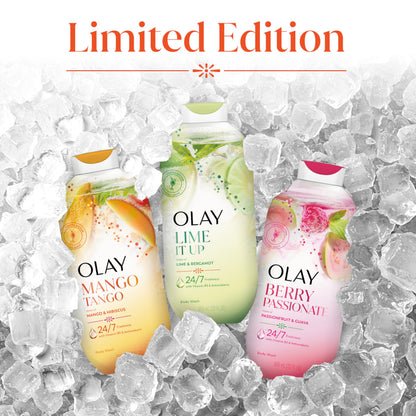 Olay Body Wash for Women, 24/7 Skin-Loving Freshness, Miami Mocktails, Plant Based Cleansers, Vitamin B3 & Antioxidant Blend, For All Skin Types, Mango Tango with Mango & Hibiscus Scent, 22 fl oz - Deeunta Domain