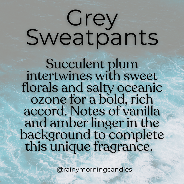Grey Sweatpants Wax Melts - Cozy Scented Home Fragrance by Rainy Morning Candles