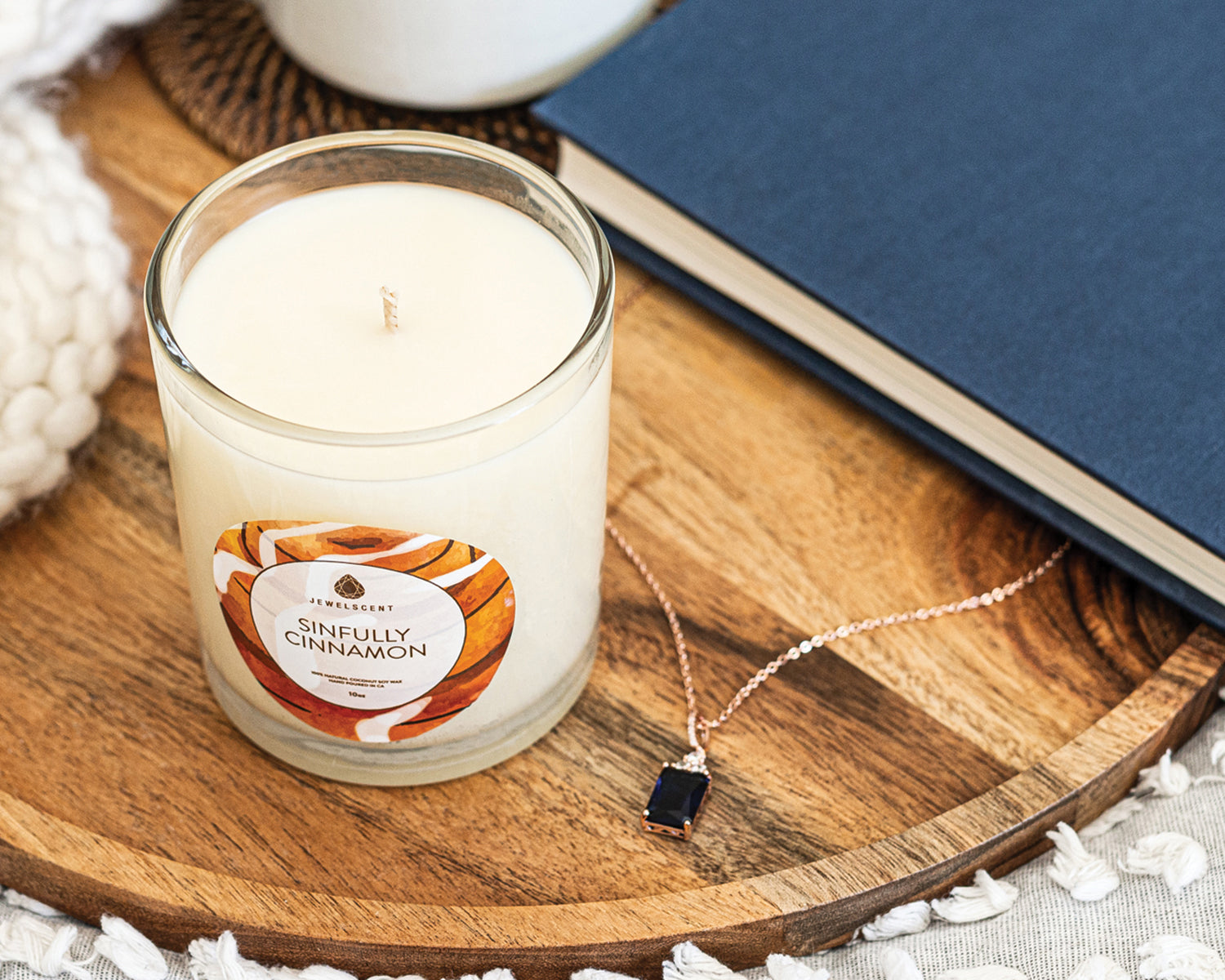 Sinfully Cinnamon 10oz Signature Jewelry Candle by JewelScent
