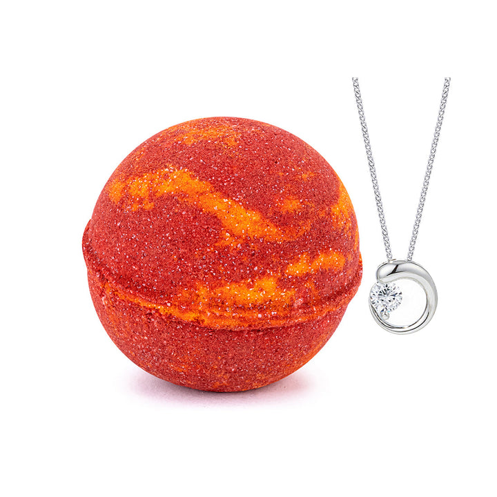 Cranberry Orange Bath Bomb 10oz Jewelry Infused Glaze by JewelScent