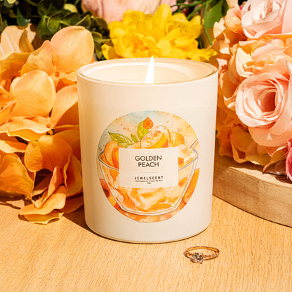 Golden Peach 10oz Signature Jewelry Candle by JewelScent