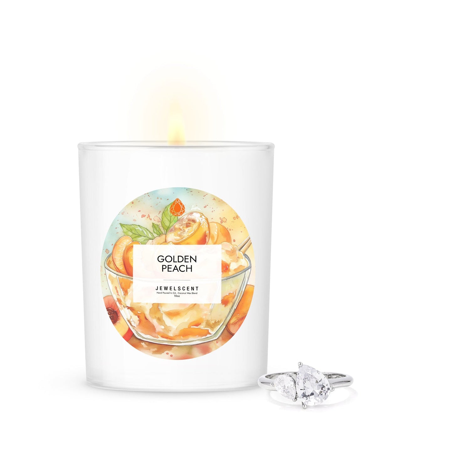 Golden Peach 10oz Signature Jewelry Candle by JewelScent