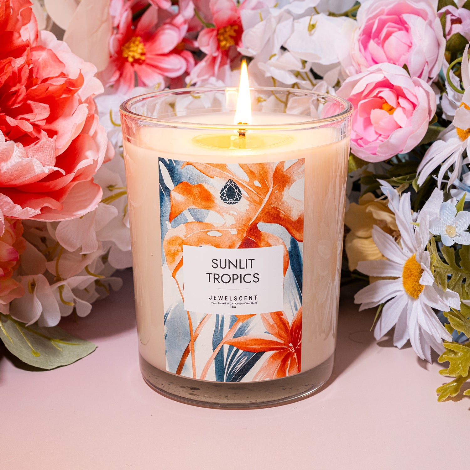 Sunlit Tropics Jewelry Candle - 18oz Home Fragrance Candle by JewelScent