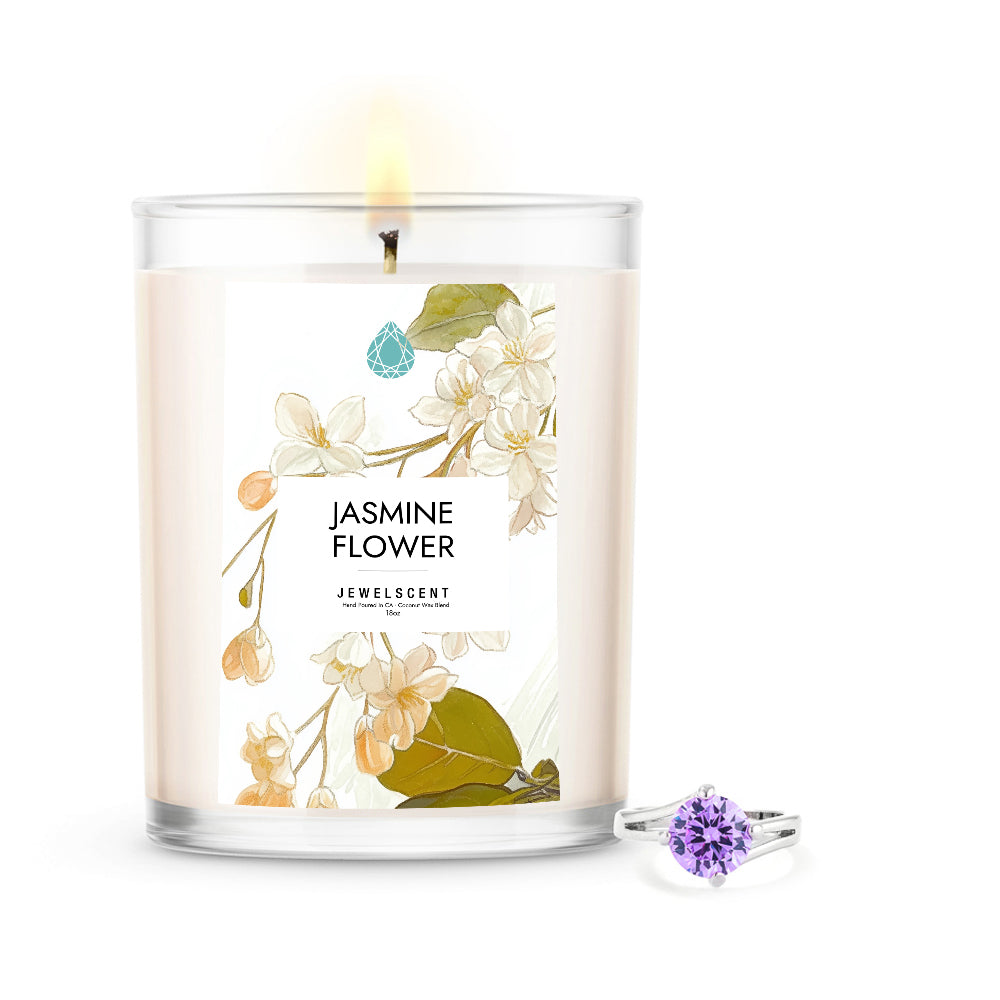 Jasmine Flower 18oz Home Jewelry Candle by JewelScent