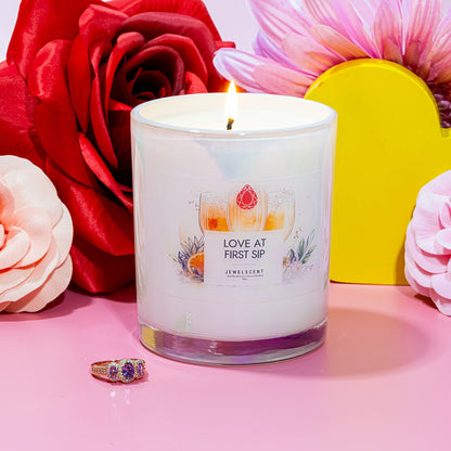 Love At First Sip Iridescent Jewelry Candle 10oz Signature Collection by JewelScent