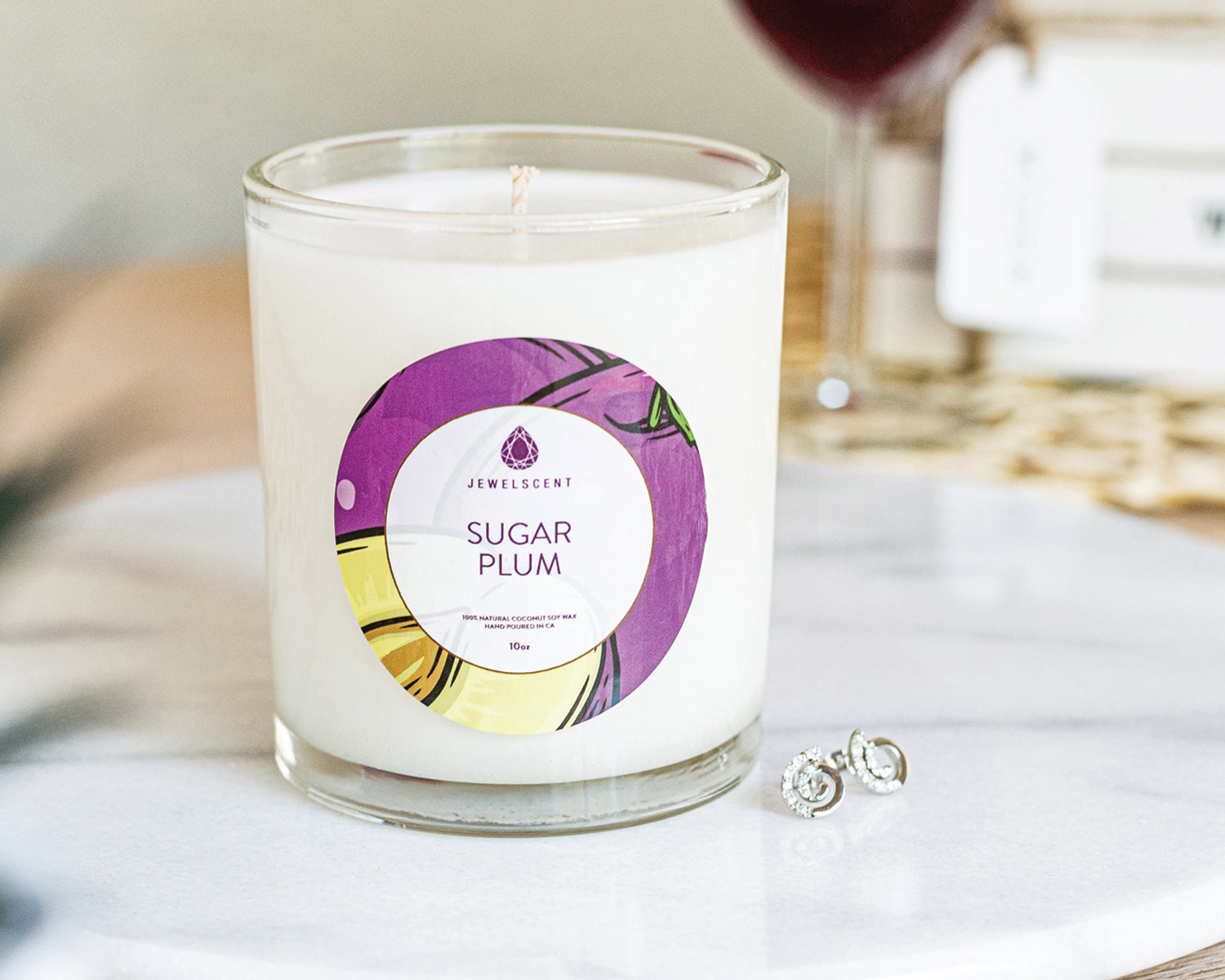 Sugar Plum Jewelry Candle - 10oz Signature Scented Candle with Hidden Jewelry by JewelScent