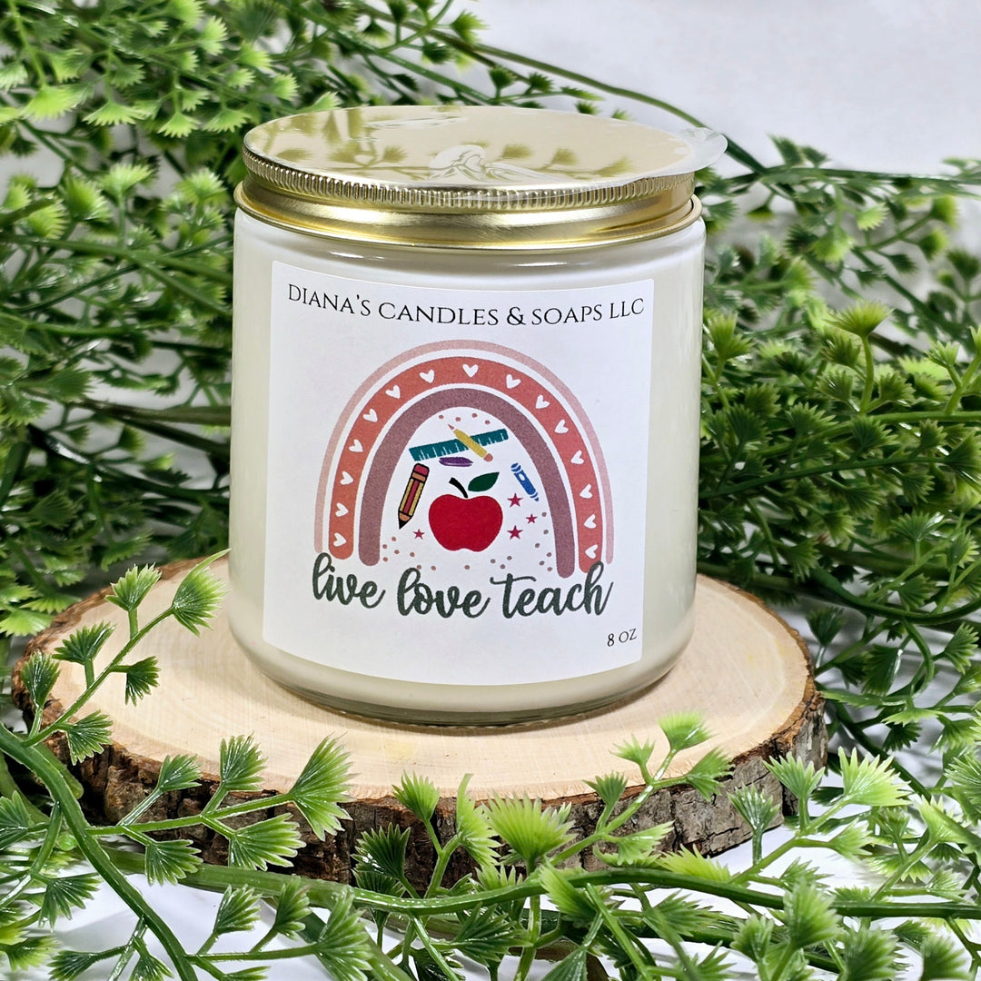 Live, Love Teach Candle - Deeunta Domain