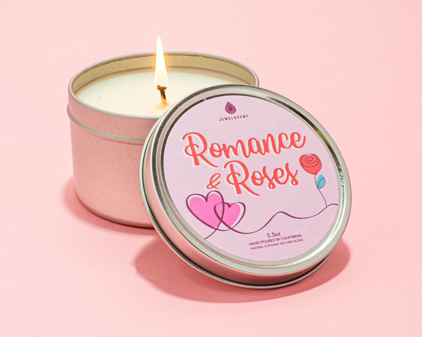 Romance & Roses 5.5oz Tin Jewelry Candle by JewelScent