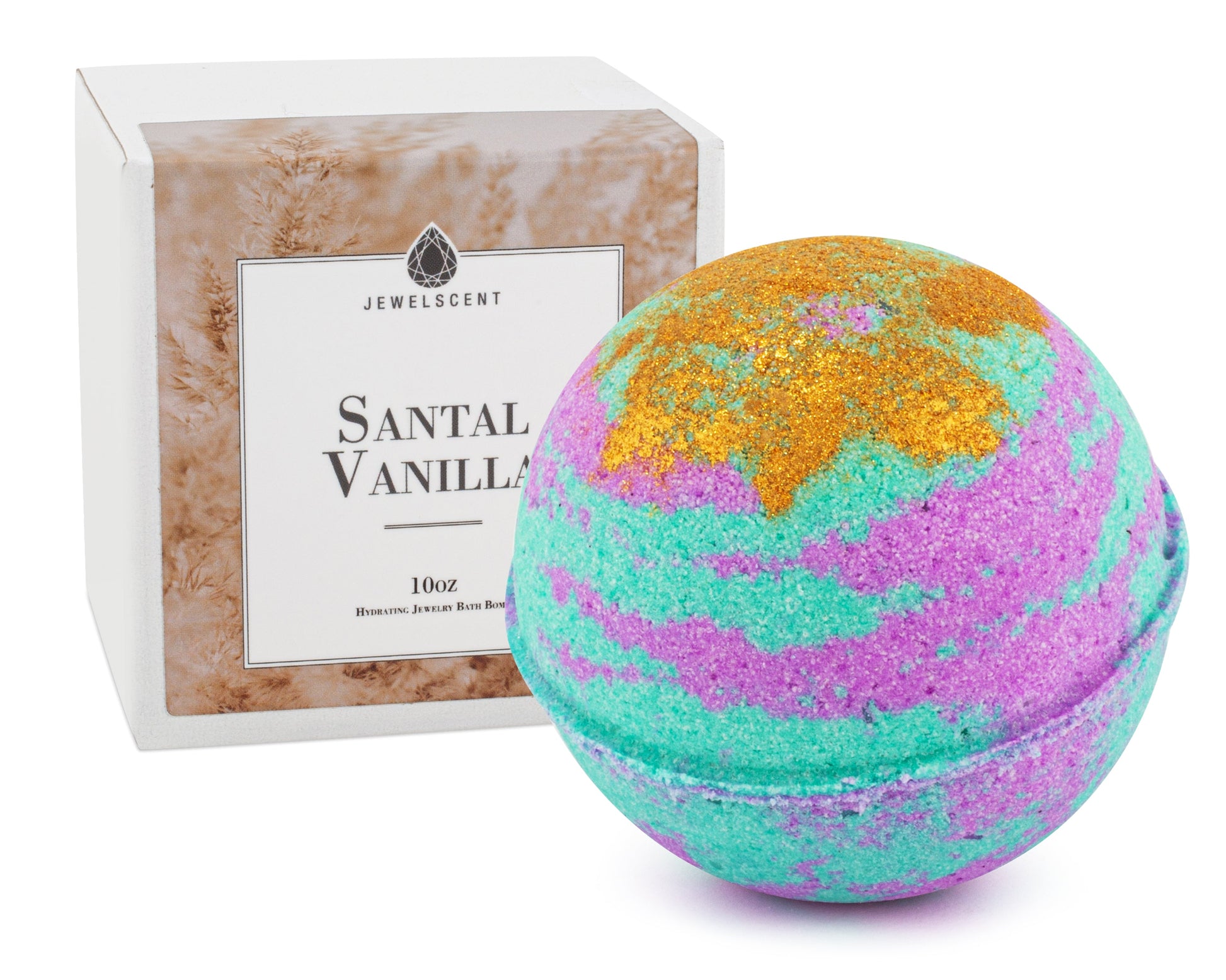 Santal Vanilla 10oz Jewelry Bath Bomb by JewelScent