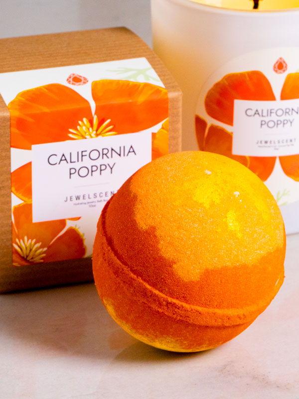 California Poppy 10oz Jewelry Bath Bomb by JewelScent