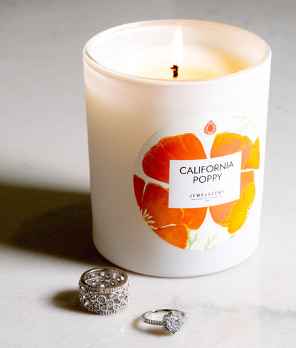 California Poppy 10oz Signature Jewelry Candle by JewelScent