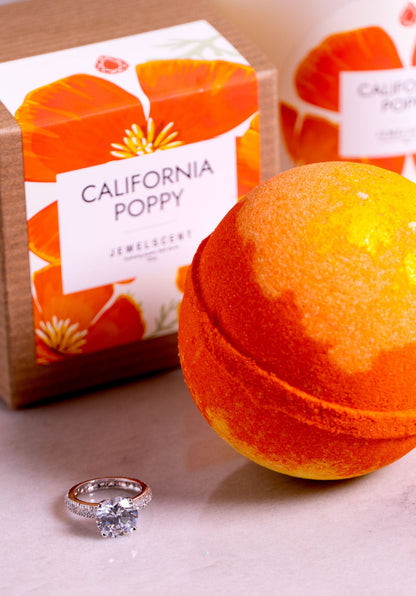 California Poppy 10oz Jewelry Bath Bomb by JewelScent