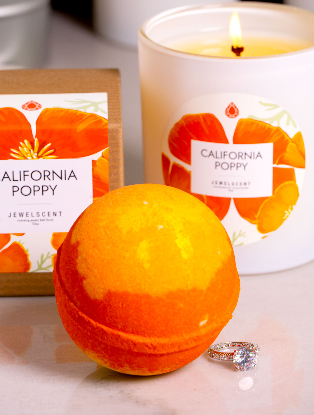 California Poppy 10oz Signature Jewelry Candle by JewelScent