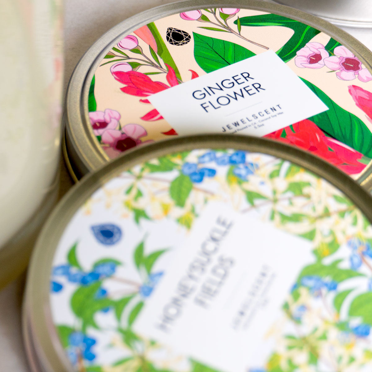 Ginger Flower Candle - 5.5oz Tin Jewelry Candle by JewelScent