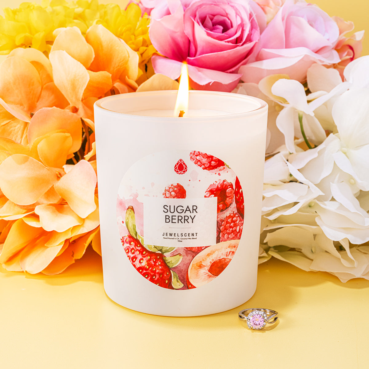 Sugar Berry Jewelry Candle 10oz Signature Scented Candle by JewelScent