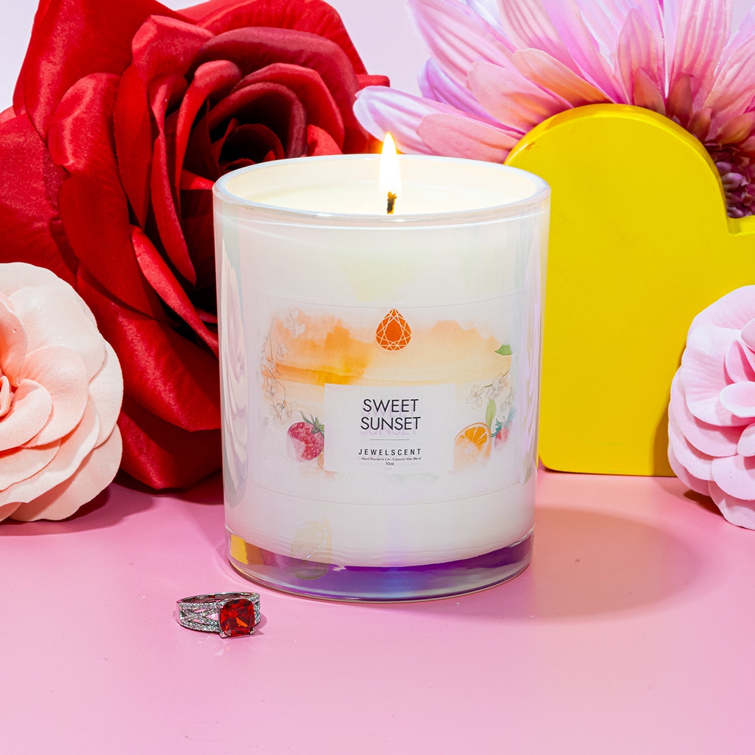 Sweet Sunset Iridescent 10oz Signature Jewelry Candle by JewelScent